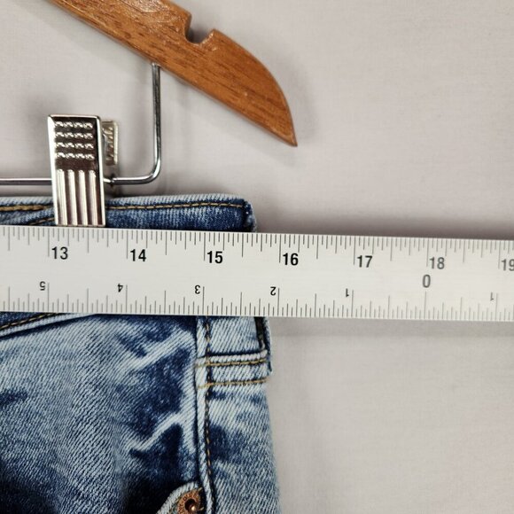 Old Navy OG Straight High Rise Jeans Womens 10 Light Wash Cut Off Hem Denim Blue - Picture 4 of 10